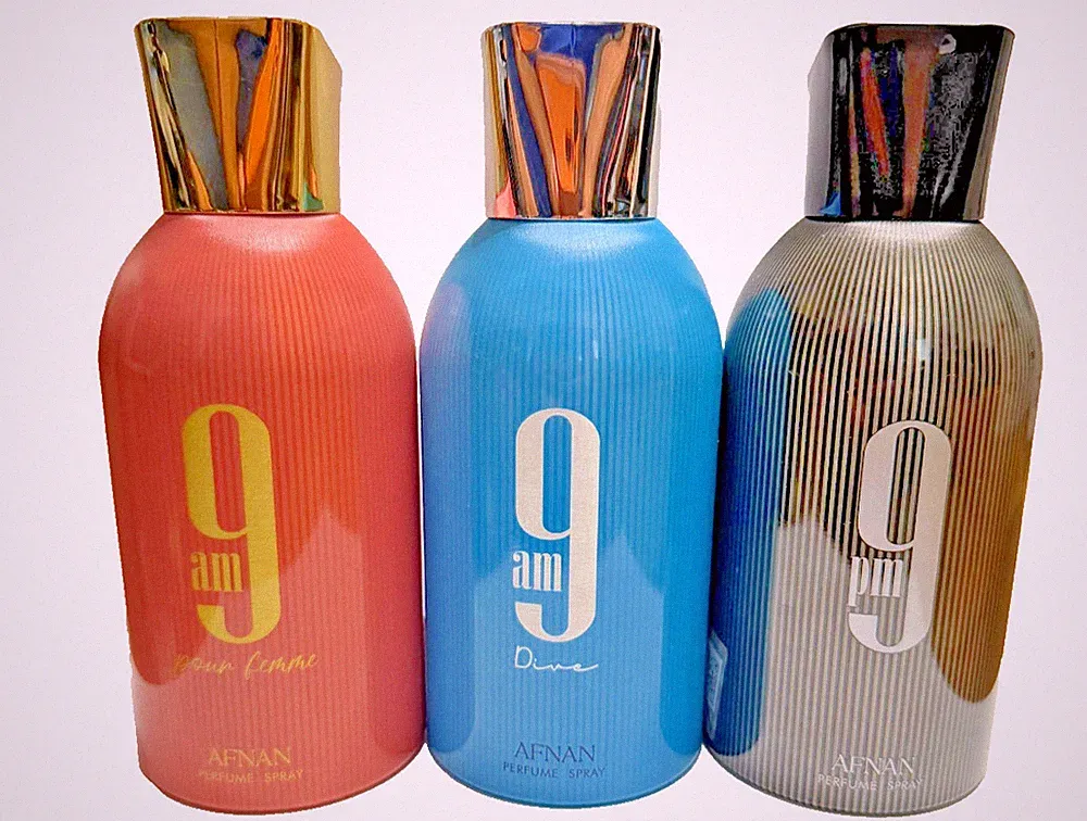 Afnan Perfume Body Spray 9Pm 9Am Dive 9Am Pour Femme 8.45 Oz Each Pack Of 3 PC