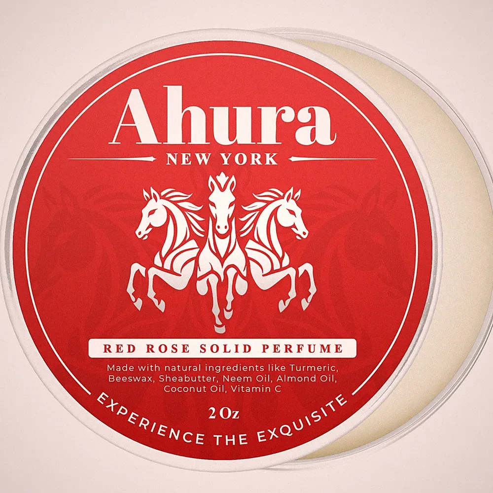 Ahura Herbal Mild Rose Eau de Parfum Solid Perfume Balm for Women, 2 oz
