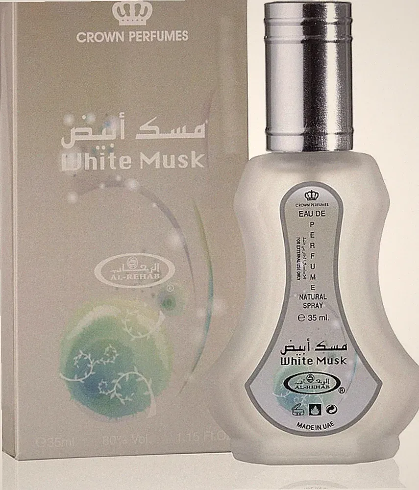 Al-Rehab White Musk Eau De Natural Perfume Spray 35ml – Soft Clean Long Lasting.