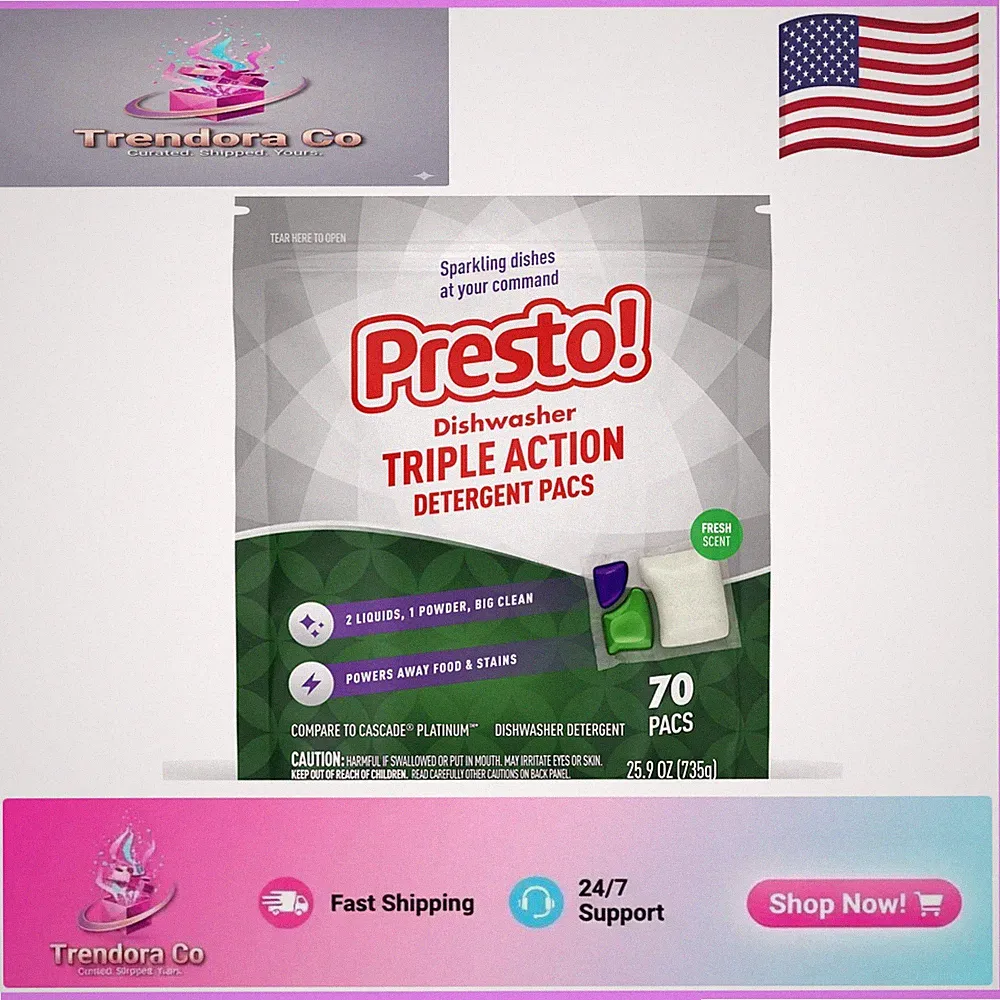Amazon's Fresh Scent Triple Action Dishwasher Pacs - 70 Count, Phosphate Free