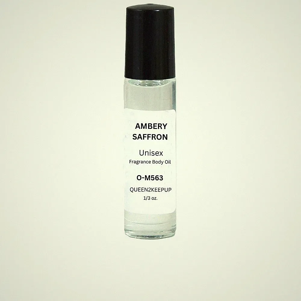 Ambery Saffron (Unisex) Body Oil 10 ml Fragrance All Natural 1/3 oz Roll-On Scen