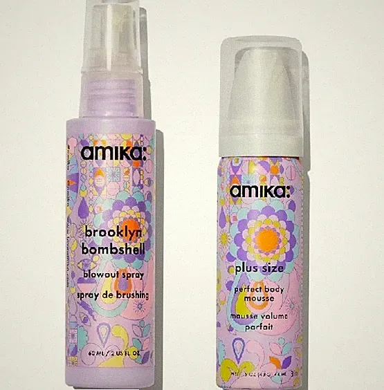 Amika Brooklyn Bombshell Blowout Volume Spray & Plus Size Mousse Travel Set