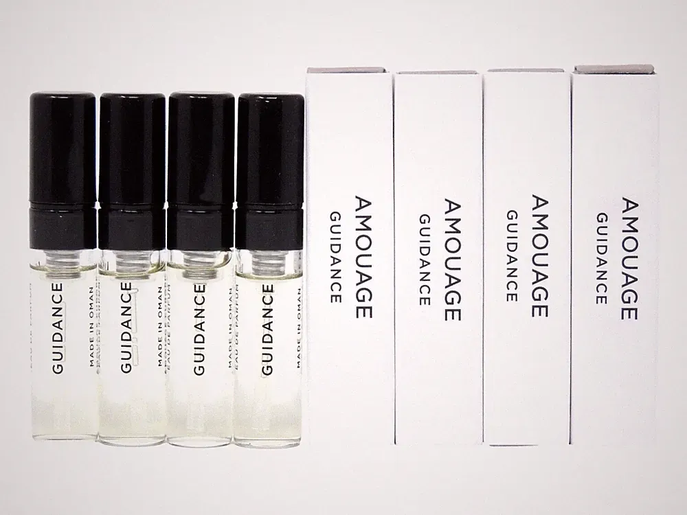 AMOUAGE GUIDANCE EDP 2.0ml .06fl oz x 4 COLOGNE PERFUME SPRAY SAMPLE VIALS