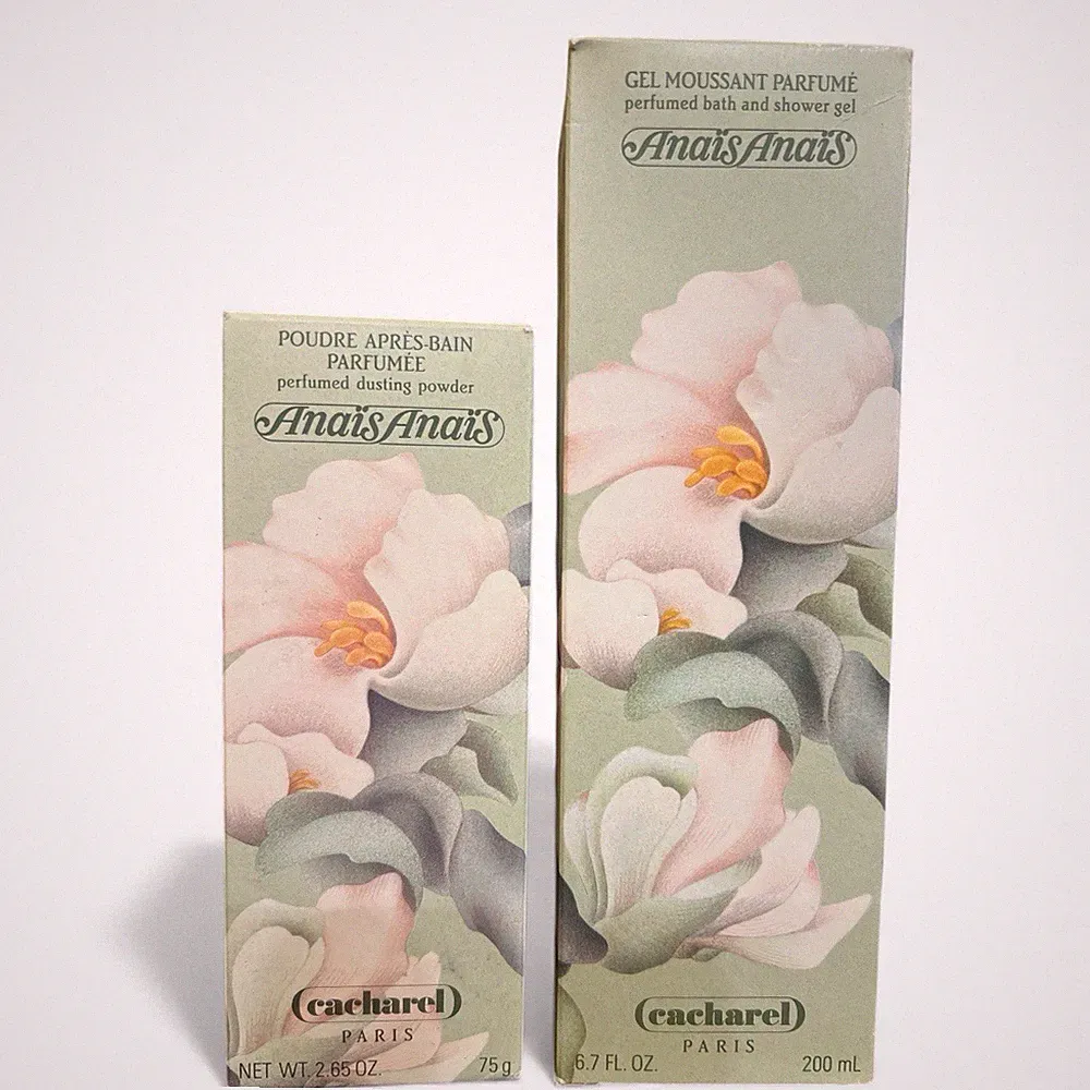 Anais Anais Cacharel Original Perfumed Dusting Powder 2.65oz, Bath Gel 6.7oz New
