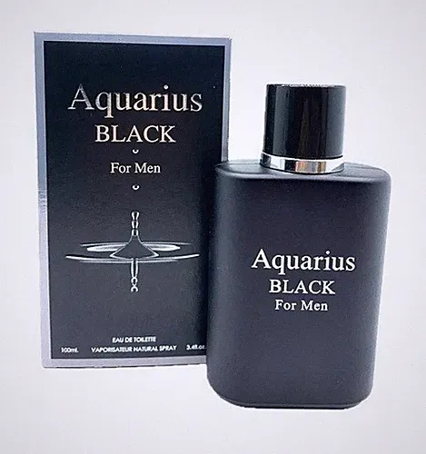 AQUARIUS BLACK FOR MEN designer EDT cologne 3.4 oz spray