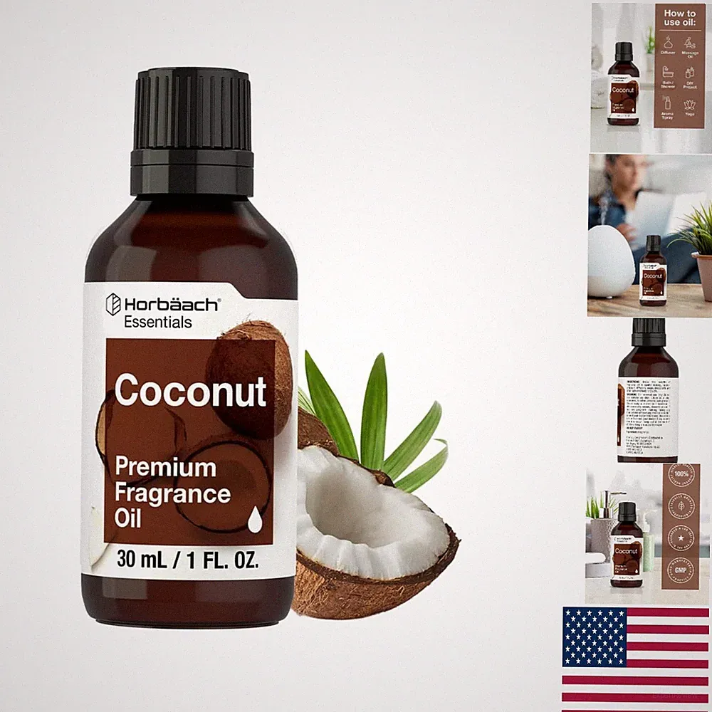 Aromatic Coconut Fragrance Oil 30ml | Gluten Free for Relaxation & Creativity