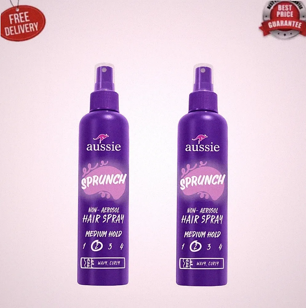 Aussie Sprunch Non-Aerosol Hair Spray for Curly Hair and Wavy Hair, 8.5 Oz, 2PK