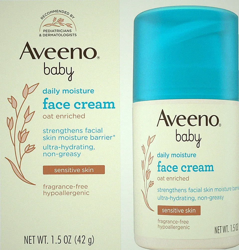 Aveeno Baby Daily Moisture Face Cream, Oat Enriched Moisturizing Cream for Babie