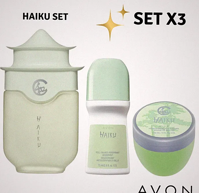Avon HAIKU Perfume Spray 3pc Set ~ Body Cream & Deo, SET PARFUM, DEODORANT, SKIN