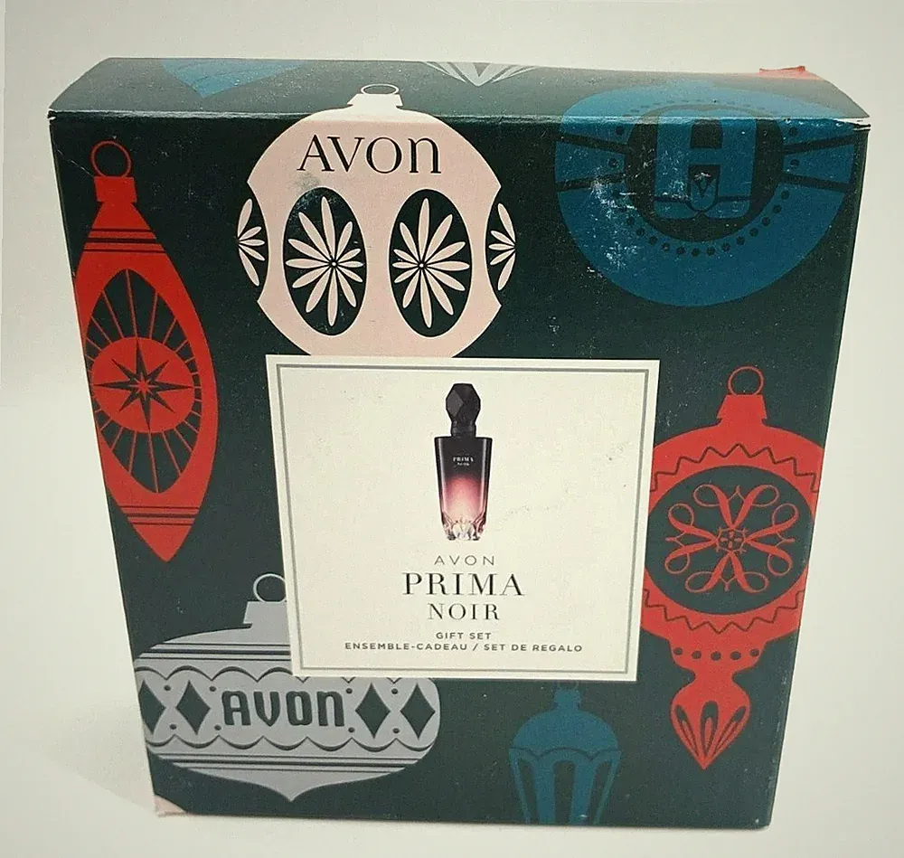 Avon Prima Noir Gift Set Perfume 1.7 fl oz Body Lotion 6.7 oz Shower Gel 6.7 oz