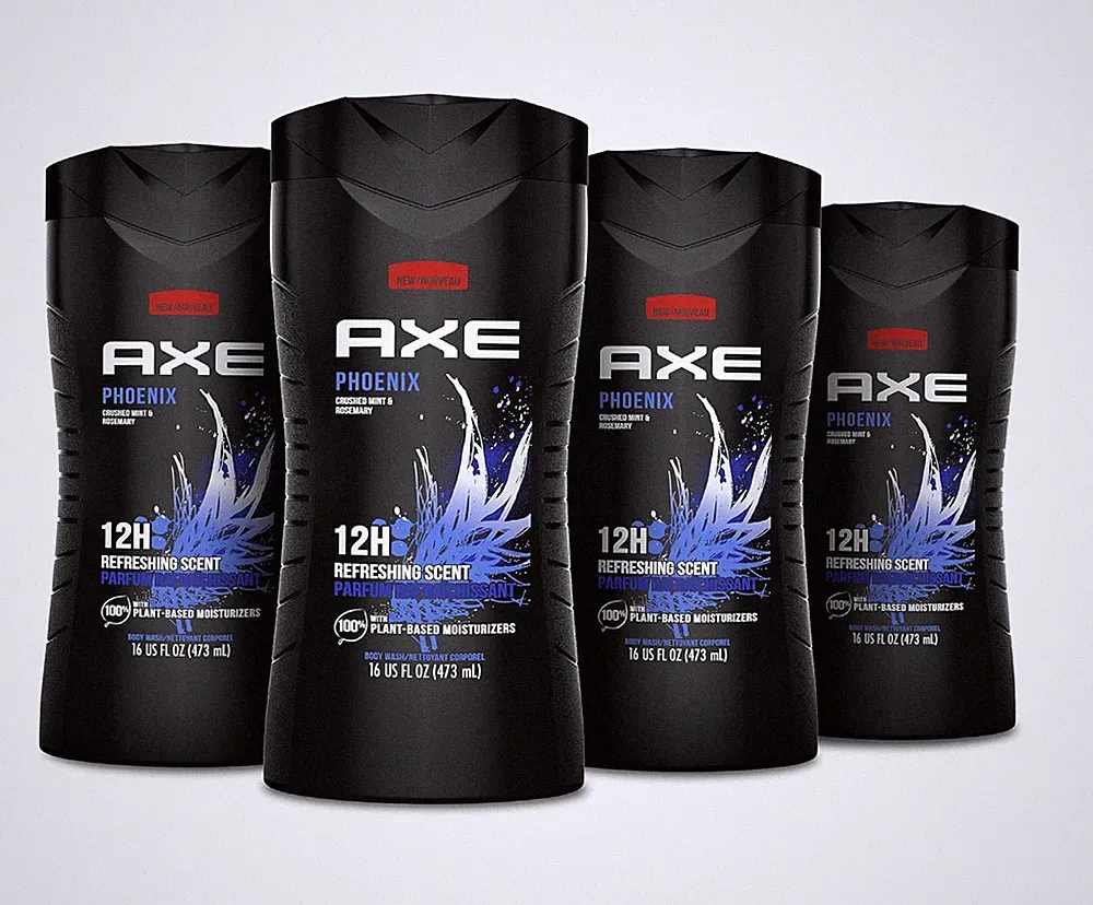 AXE Body Wash Scent Phoenix Crushed Mint Rosemary Men's Body Wash 16 Fl Oz -4pk