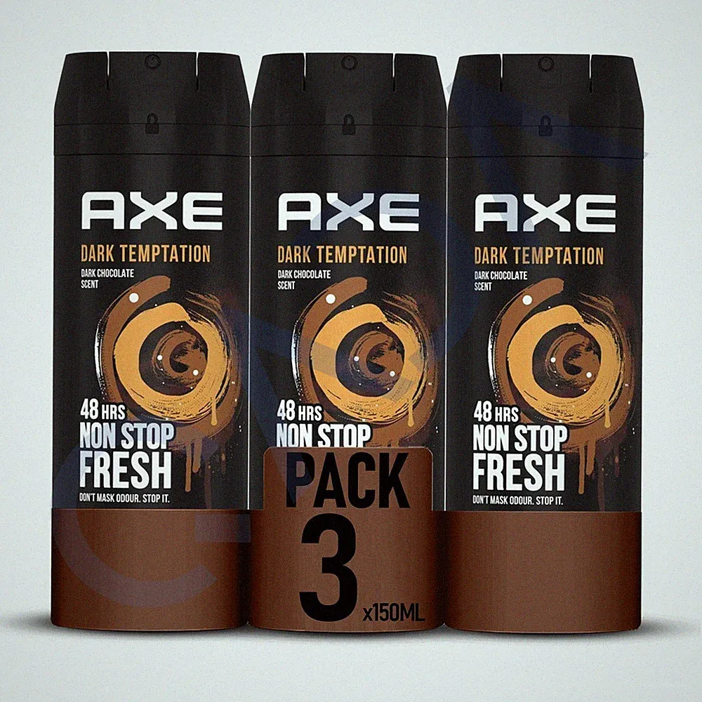 AXE Dark Temptation 48-Hour Fresh Deodorant Body Spray Fragrance for Men -3 Pack