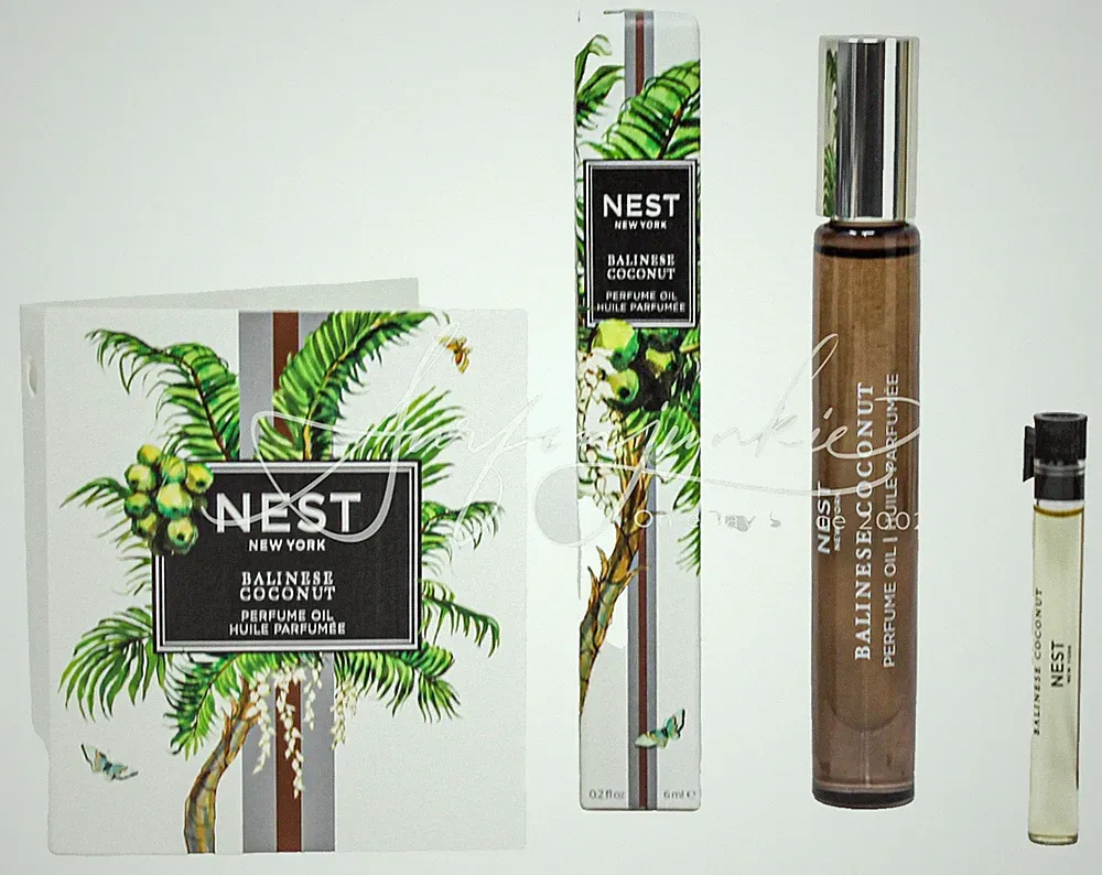 Balinese Coconut Nest Fragrances Perfume Oil Travel Sz .2 oz Rollerball + Vial