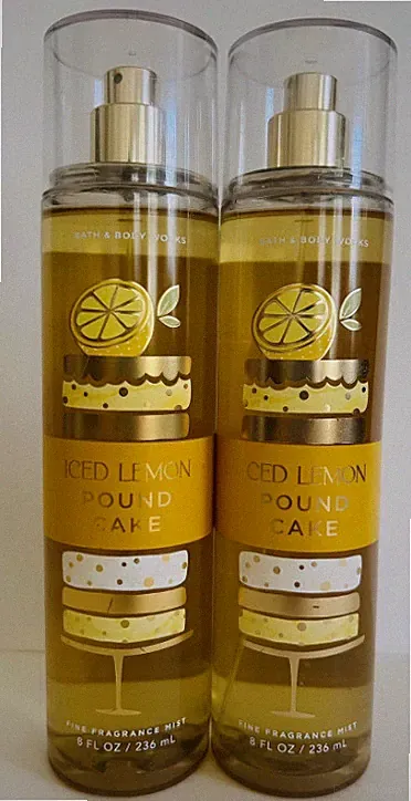 Bath & Body Works Iced Lemon Pound Cake Fragrance Mist Spray S/2 #1050C