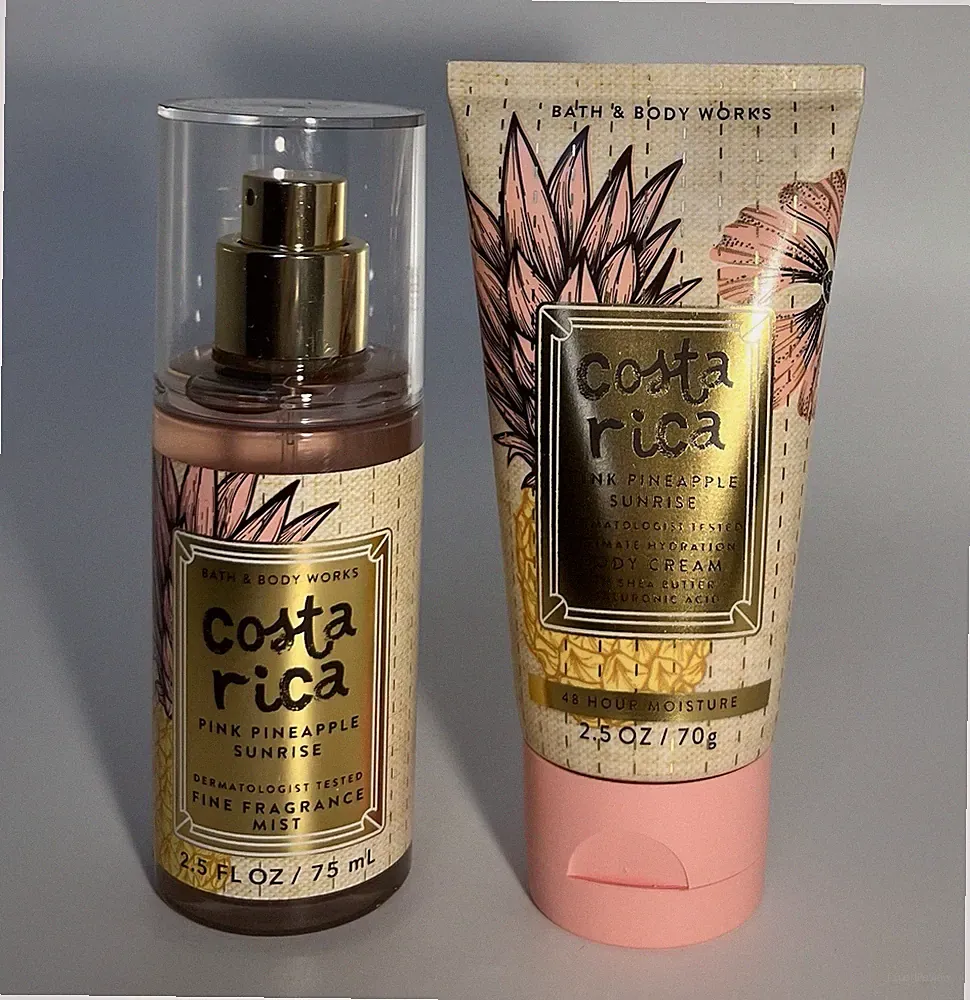 Bath & Body Works PINK PINEAPPLE SUNRISE Mini Fragrance Mist & Body Cream Set