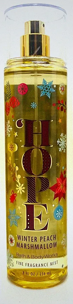 BBW HOPE WINTER PEACH MARSHMALLOW BODY MIST SPRAY 8 FL OZ