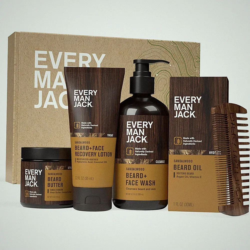 Beard Essentials Gift Set for Men – Complete Routine with 5 Full-Size Essentials