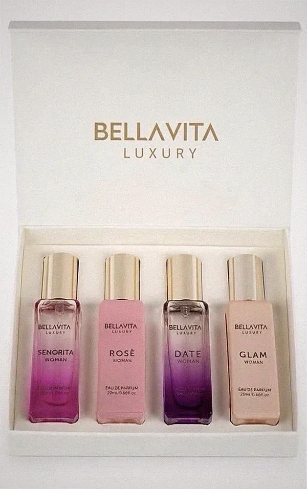 BellaVita Luxury Perfume Gift Set 4x20ml EDP Women Floral Sweet Travel Set