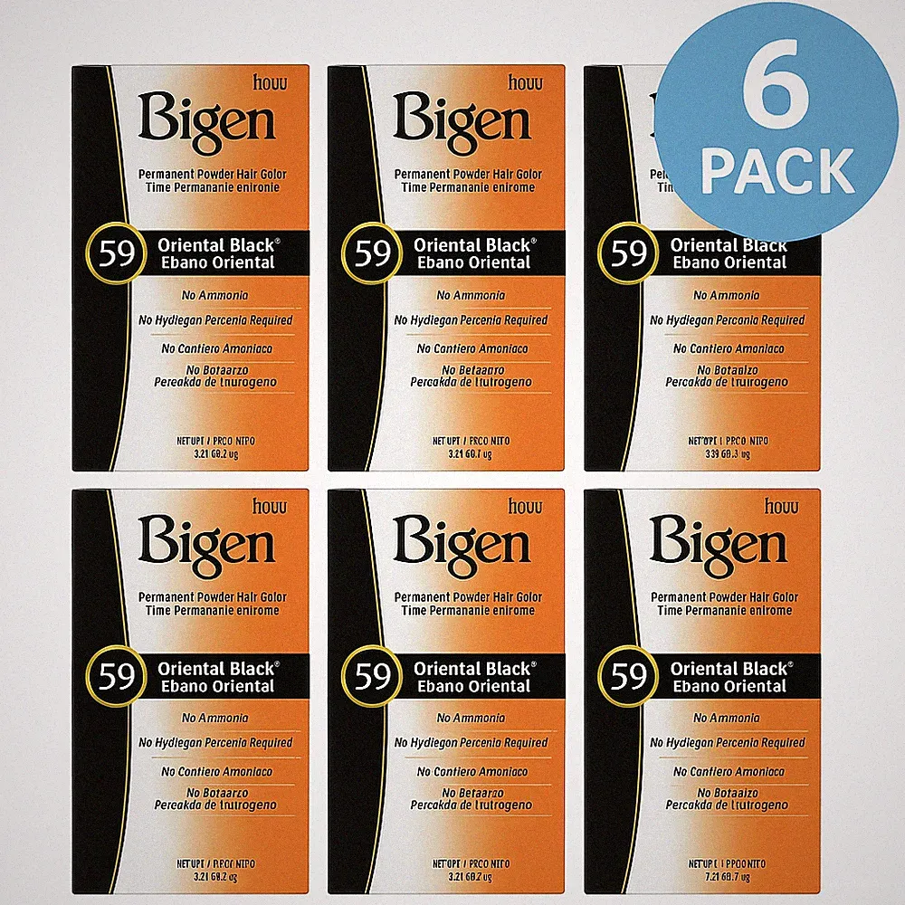 Bigen Oriental Black Powder Hair Color 0.21oz 6 Pack New