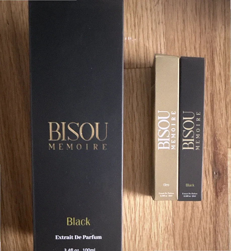 Bisou Memoire Black Extrait De Parfum Spray 3.4 fl oz with travel sizes
