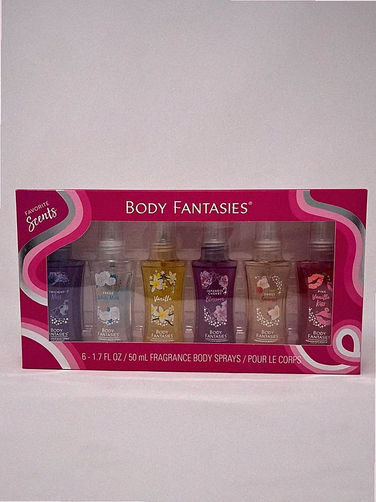 Body Fantasies Favorite Scent Body Spray Gift Set 6pc Women Perfume Fragrance