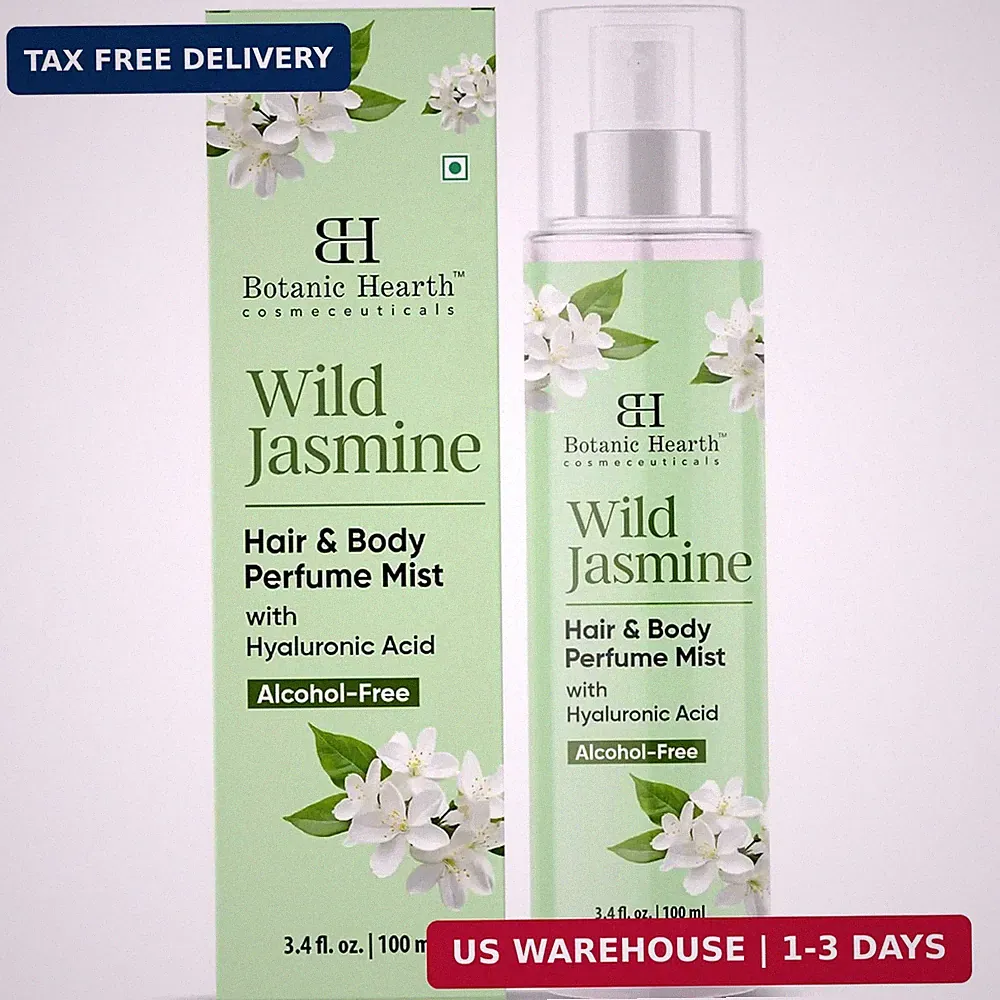 Botanic Hearth Jasmine Hair Perfume & Body Mist, Long-Lasting Hair Deodorizer &