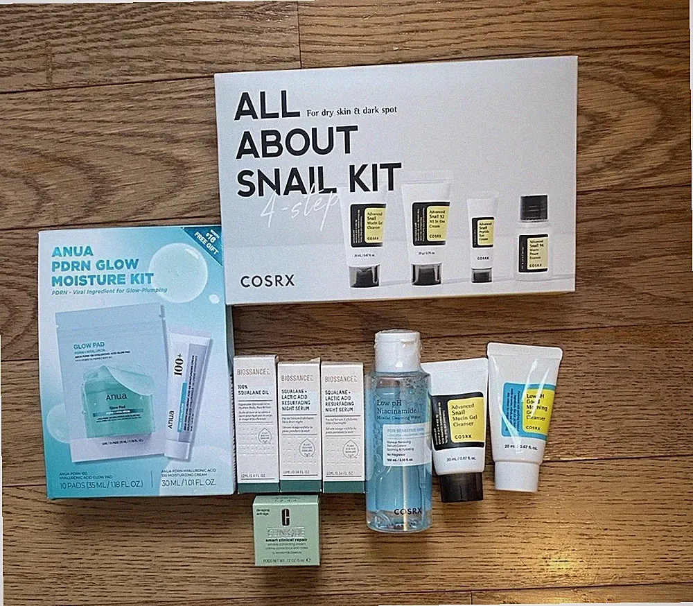 Bundle-Anua PDRN Glow Kit + COSRX Snail & Cleansers + Biossance Minis + Clinique