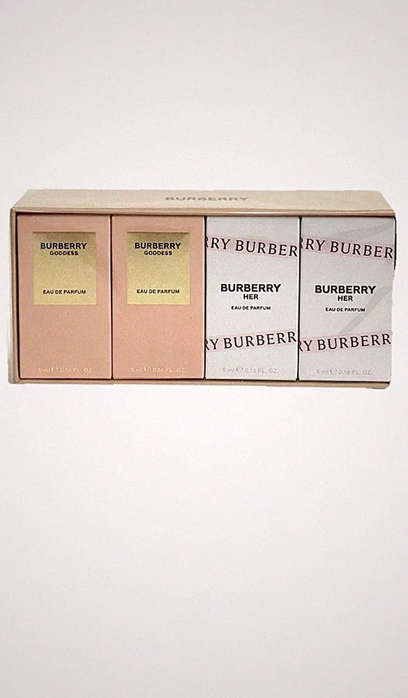 Burberry Goddess and Burberry Her 4 x 0.16 EDP Mini Perfume Set NIB