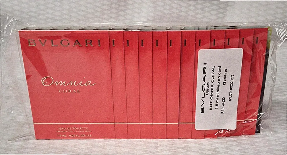 BVLGARI Omnia Coral Eau De Toilette Mini Carded Perfume LOT/ 12 Sealed Womens
