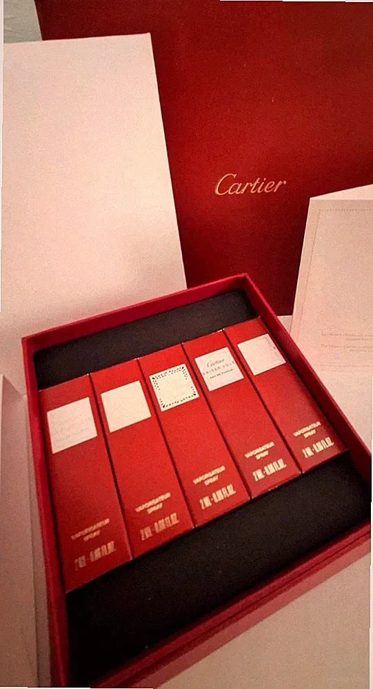 Cartier Womens Discovery 5 Piece Floral Perfume Set. Retails-$52.00