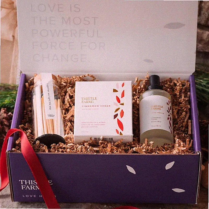 Cinnamon Cedar Holiday Gift Set – Natural Home Fragrance & Self Care Box