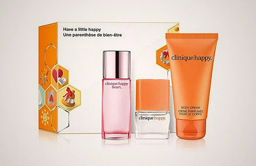 Clinique 3 pcs Have A Little Happy Fragrance Set - Happy/Happy Heart/Body Cream