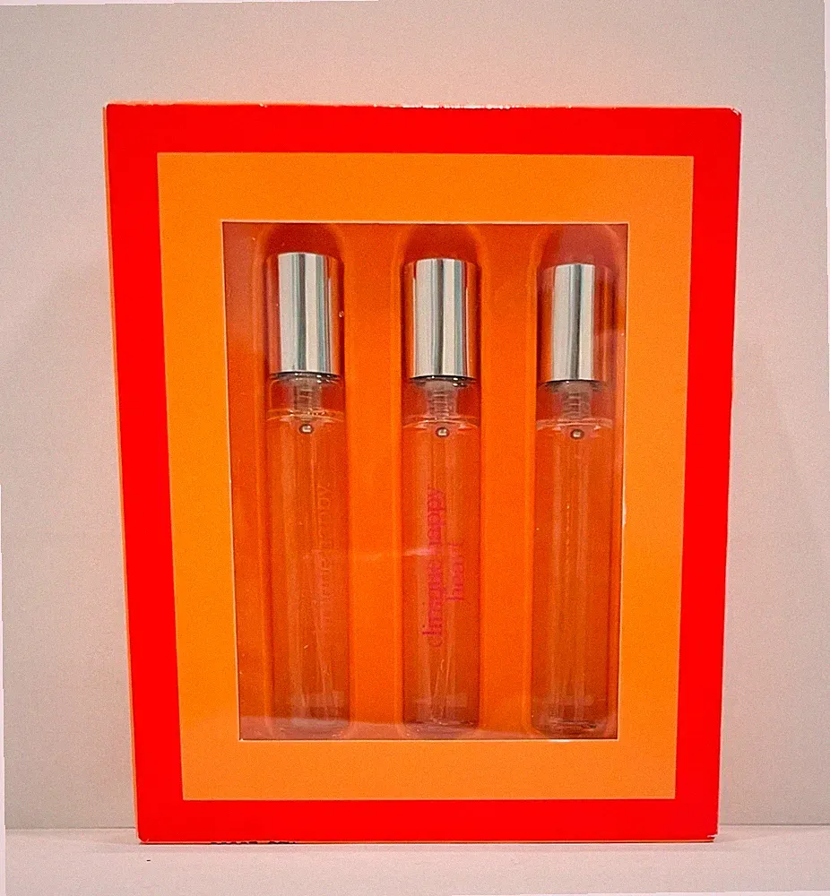 Clinique 3pc Eau De Parfum Perfume Travel Spray Gift Set Happy, Heart, In Bloom