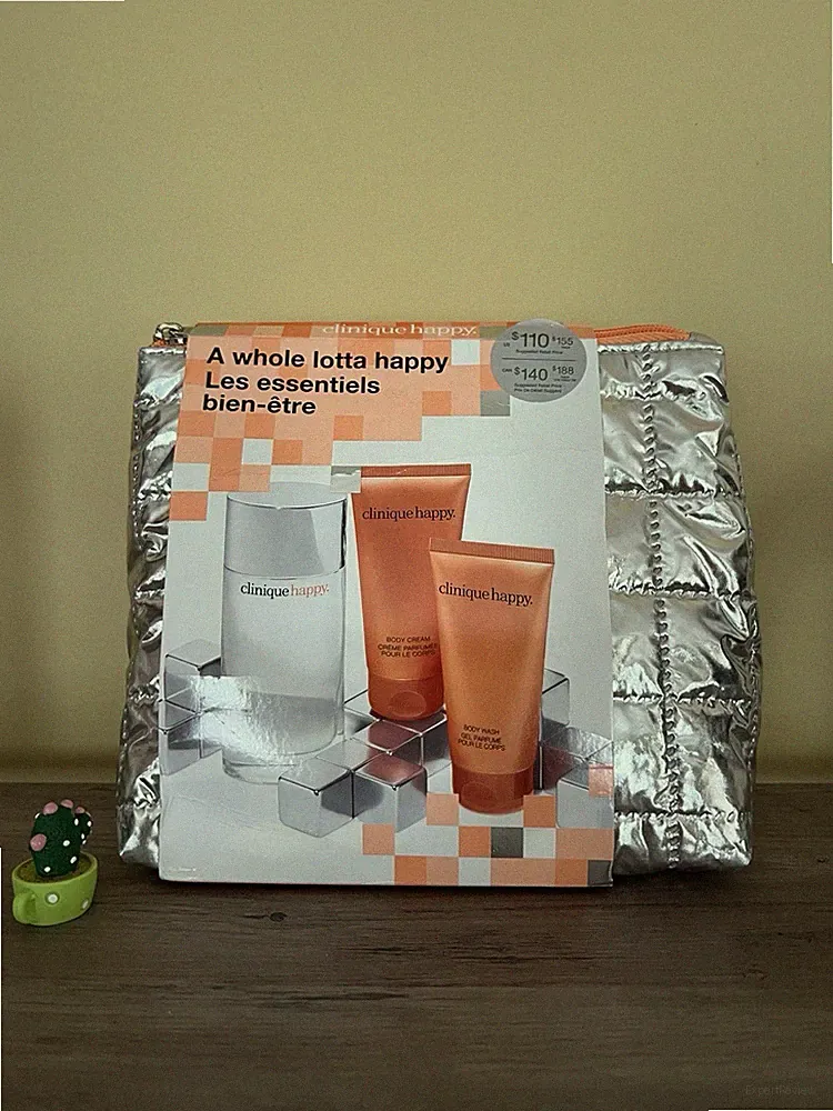Clinique A Whole Lotta Happy Fragrance Set Perfume Spray, Body Cream, Body Wash