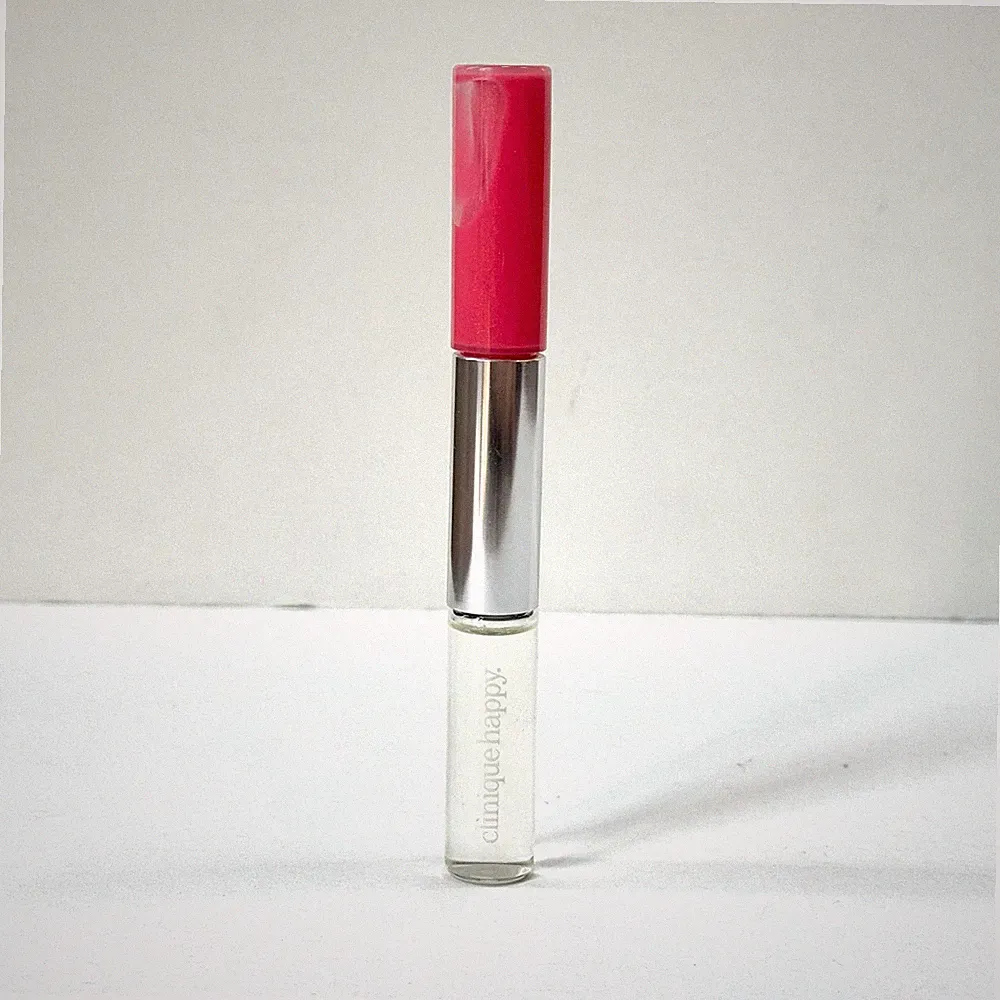 Clinique HAPPY Perfume Rollerball Lip Gloss Duo .15oz Rosewater Pop Purse Travel