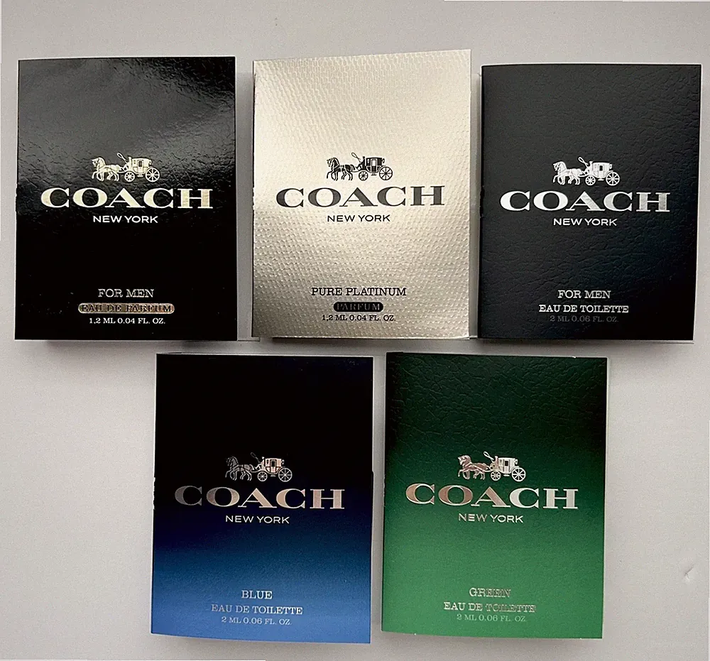 Coach New York Cologne Perfume Collection 5pc Sample Vial Spray Set For Men