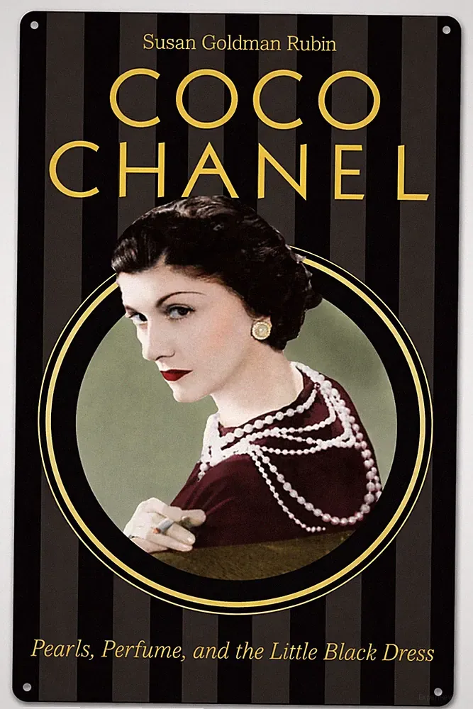 COCO CHANEL French Fashion Designer Pearls Perfume Classic 8x12 Metal Bar Sign