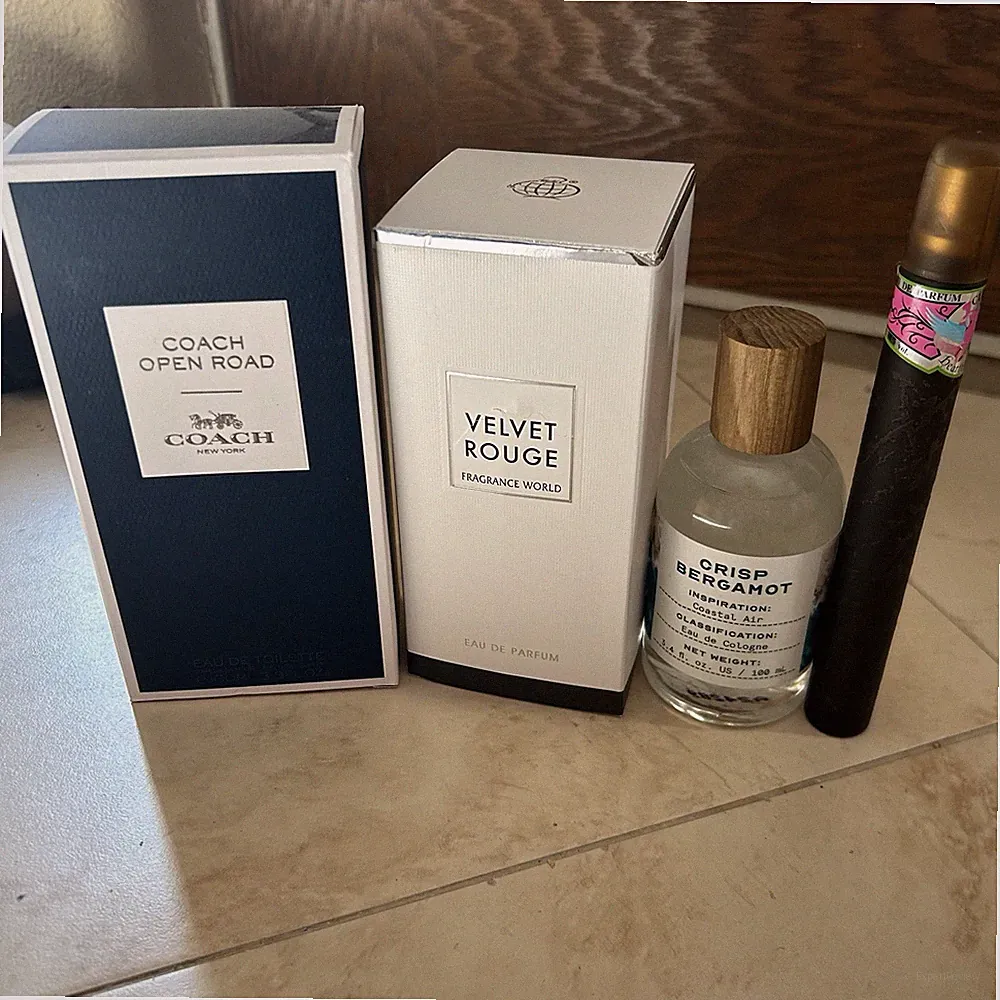 COLOGNE LOT OF 4 , Coach Open Road, Velvet Rouge , Fragrance World And More