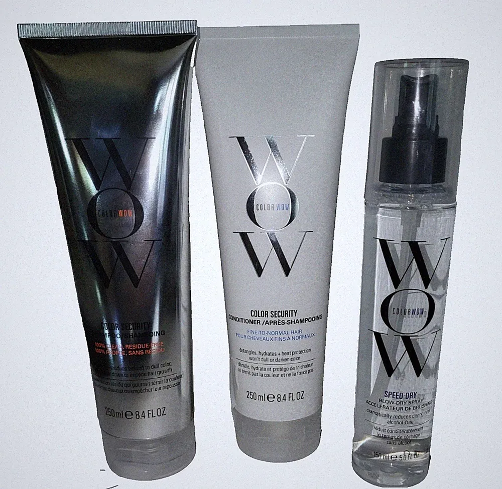 COLOR WOW Color Security Shampoo & Conditioner 8.4 oz Duo + Speed Dry Spray Trio