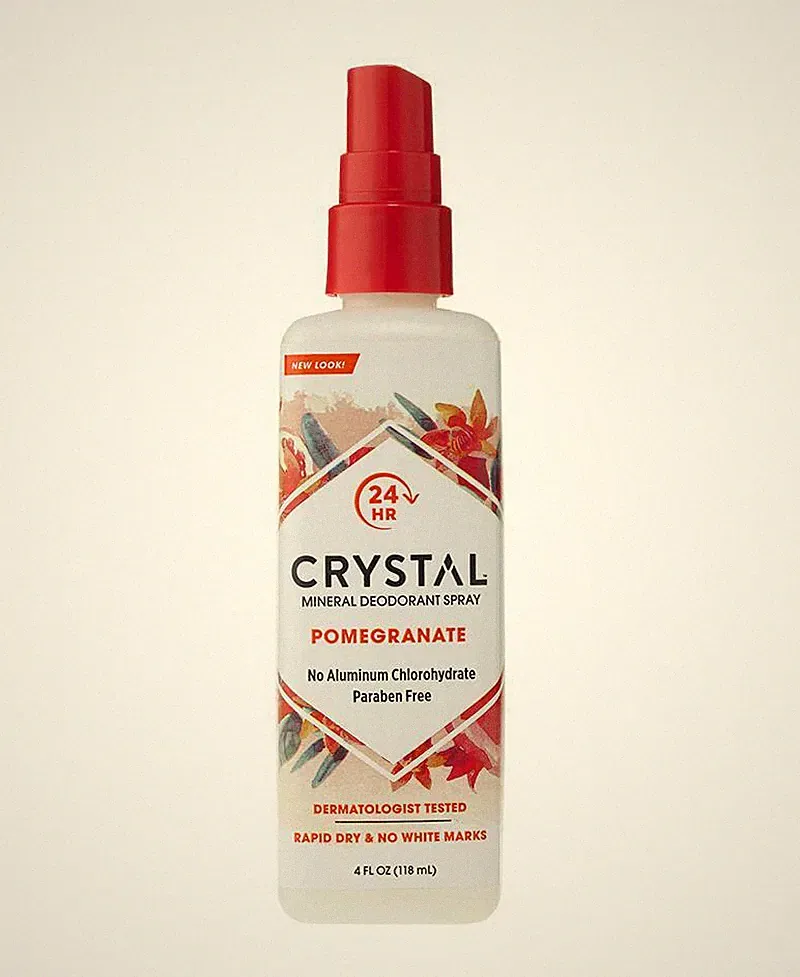Crystal Mineral Deodorant Body Spray with Pomegranate Scent Paraben Free 4 oz