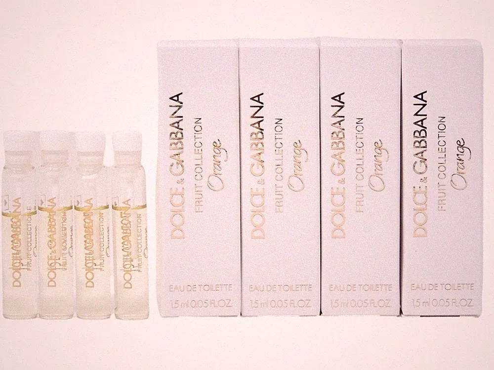D&G DOLCE & GABBANA FRUIT COLLECTION ORANGE 1.5ml x 4 COLOGNE PERFUME SAMPLES