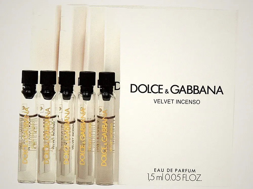 D&G DOLCE & GABBANA VELVET INCENSO EDP 1.5ml .05oz x 5 COLOGNE PERFUME SAMPLES
