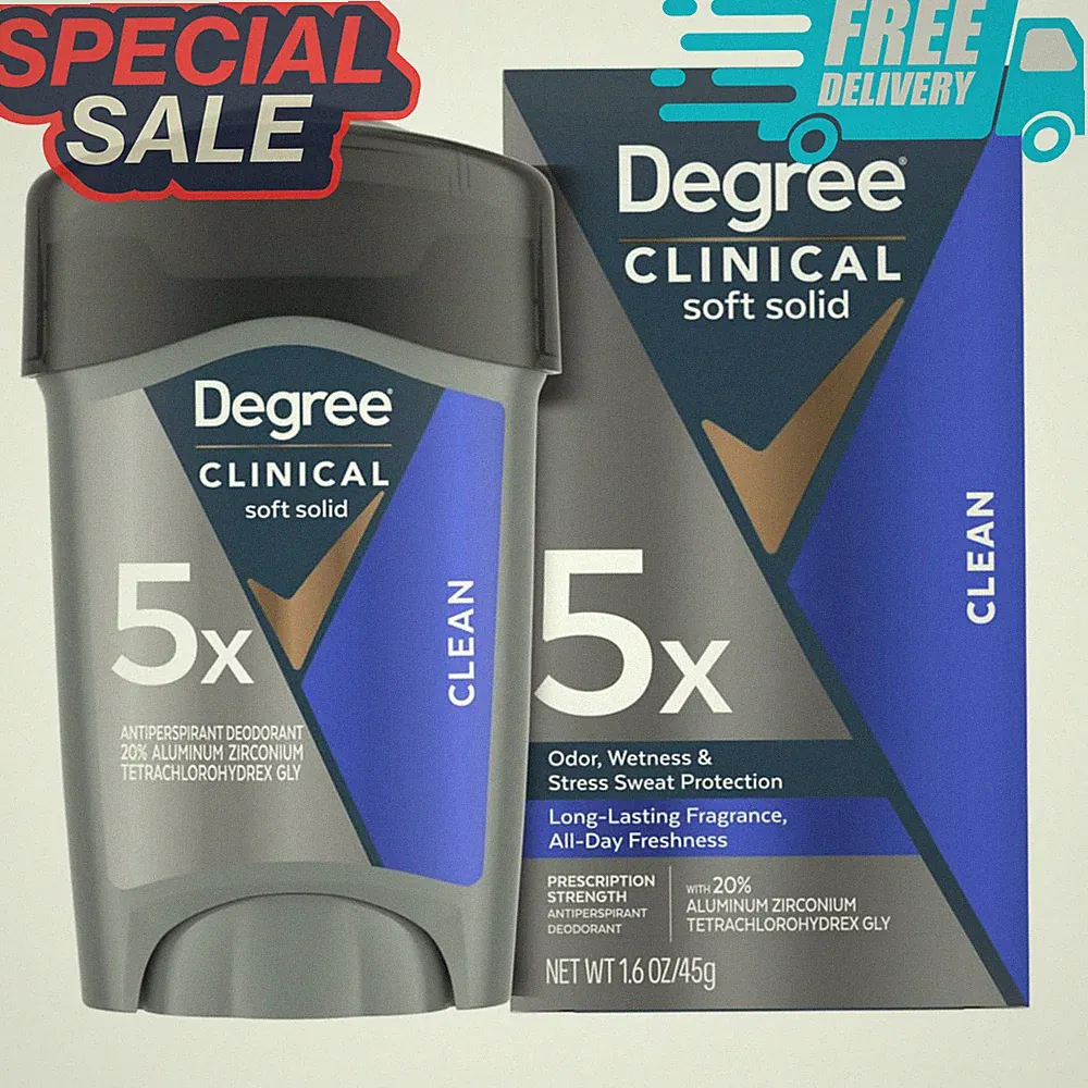 Degree Men Antiperspirant Clean 72H Sweat Odor Protection 1.7oz