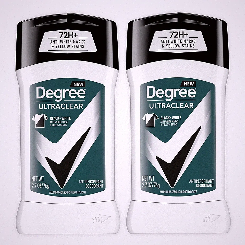 Degree Men UltraClear Antiperspirant Deodorant Black+White 2 Count 72-Hour Sw...
