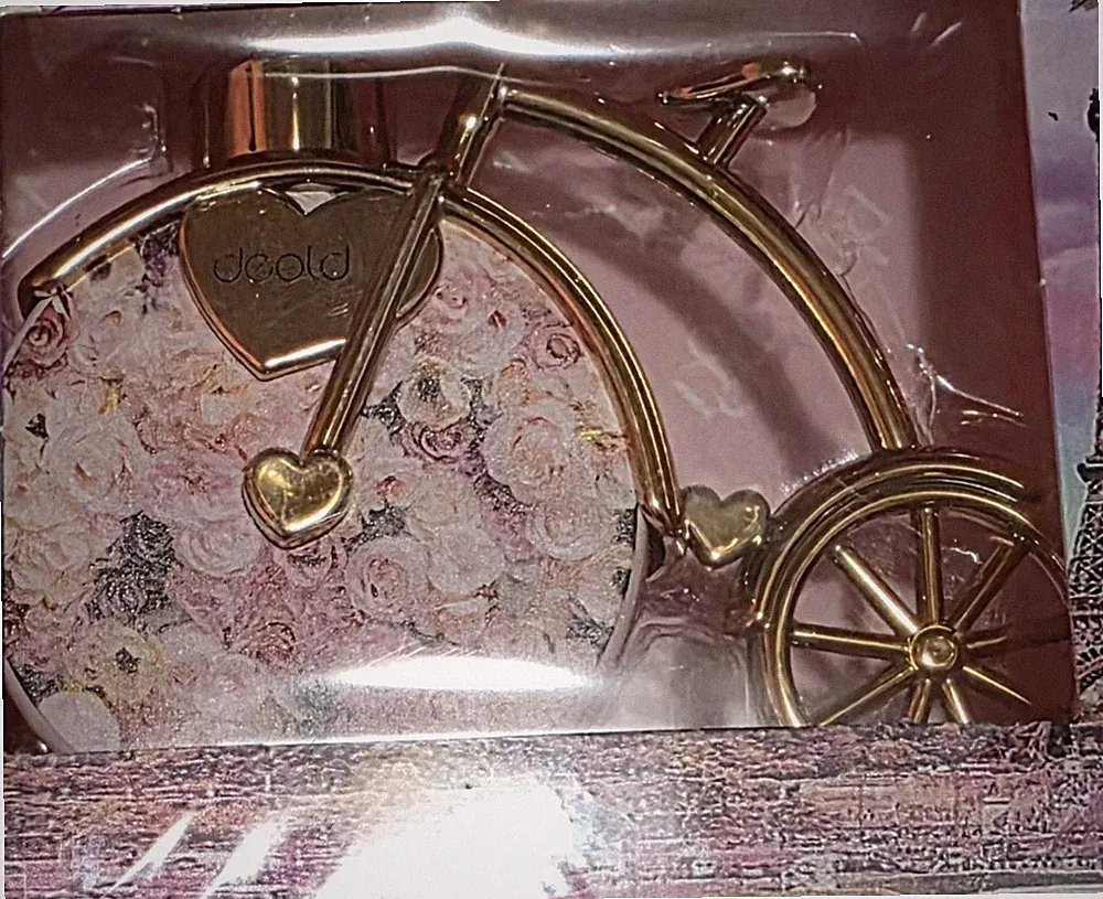deold Decorative Bicycle-Shaped Perfume Bottle with Floral Design
