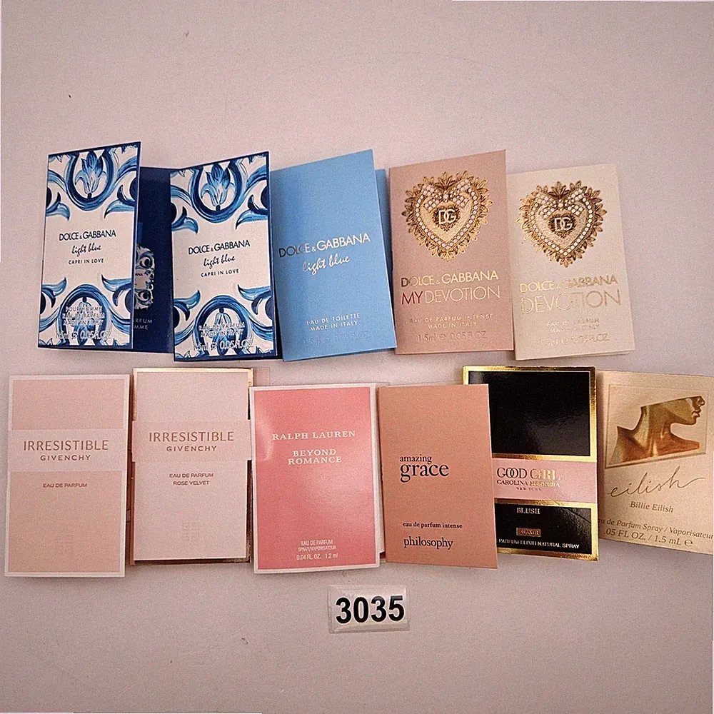 DESIGNER PERFUME SAMPLE LOT DOLCE GABBANA GIVENCHY EILISH PRADA