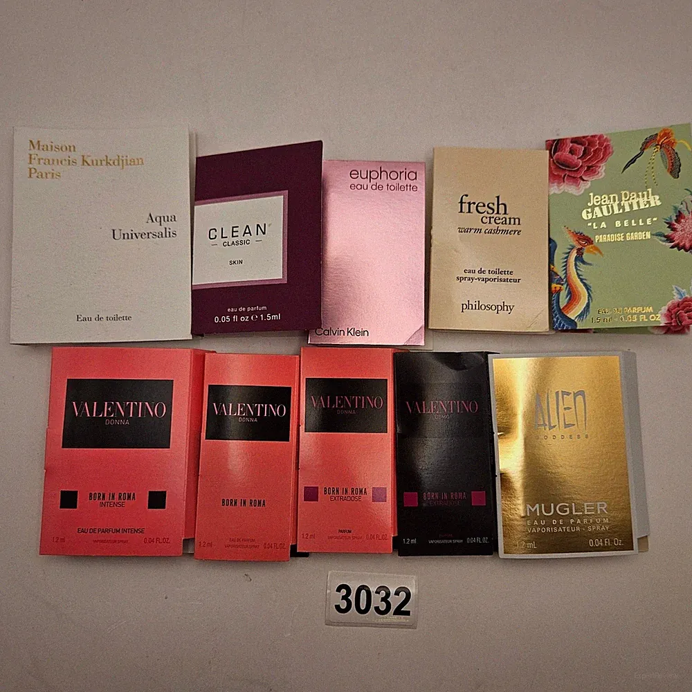 DESIGNER PERFUME SAMPLE LOT MFK VALENTINO JPG MUGLER CLEAN CK PHILOSOPHY