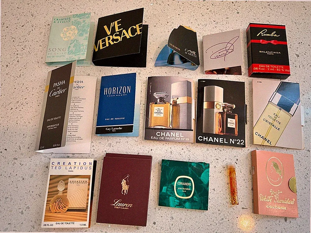 Designer Perfume Samples: Cartier,Versace,Chanel,Gucci,Lapidus,Lauren,L'air D'or