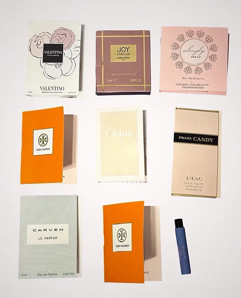 Designer Perfume Samples Lot Of 10 Prada Chloe Tory Burch Valentino Gurelain