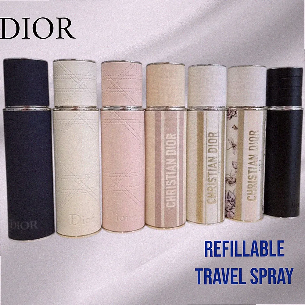 Dior Refillable Travel Spray 10ml With Perfume Leather Case Authentic